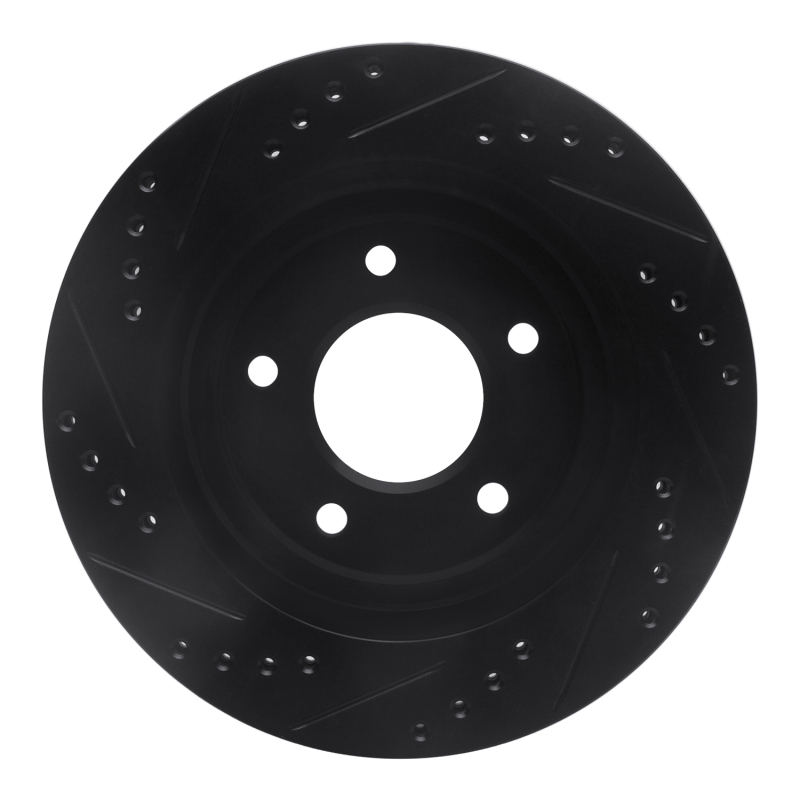 Buick Regal Brake Rotor (1) - Front Right - R1 Concepts - Drilled & Slotted - Black - `94-`01